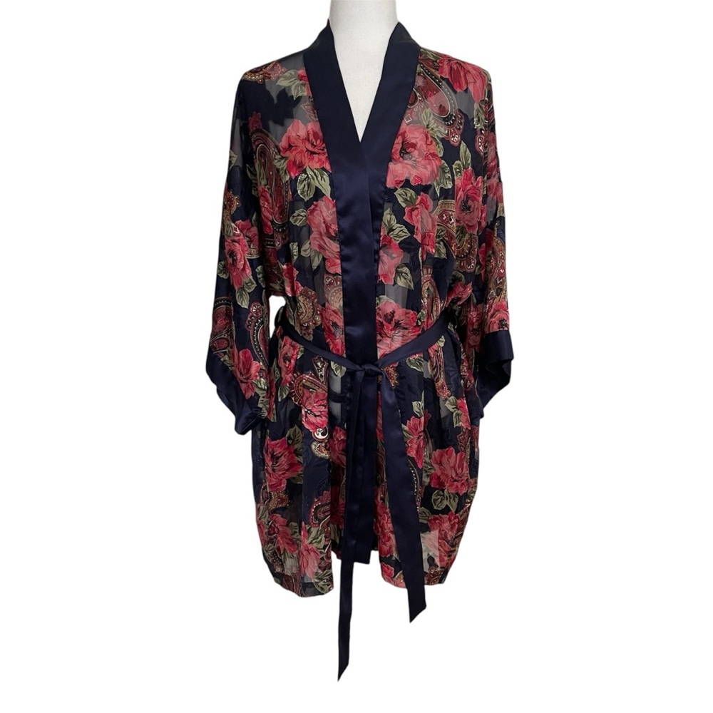 Vintage Victoria’s Secret Floral Robe Indie Romantic Glamorous Smooth Comfy